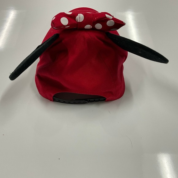 Red Minnie "Embroidery" Mouse Disney Cap/Hat  Signature Ears & Bow hook & loop - Picture 2 of 6